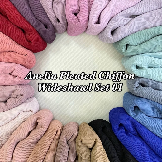 Anelia Pleated Chiffon Wideshawl